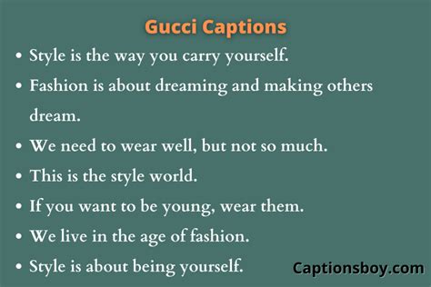 gucci captions